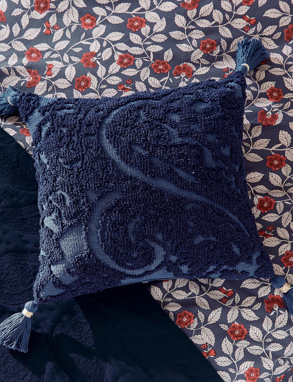 Pure Cotton Paisley Needle Point Cushion 3 of 4