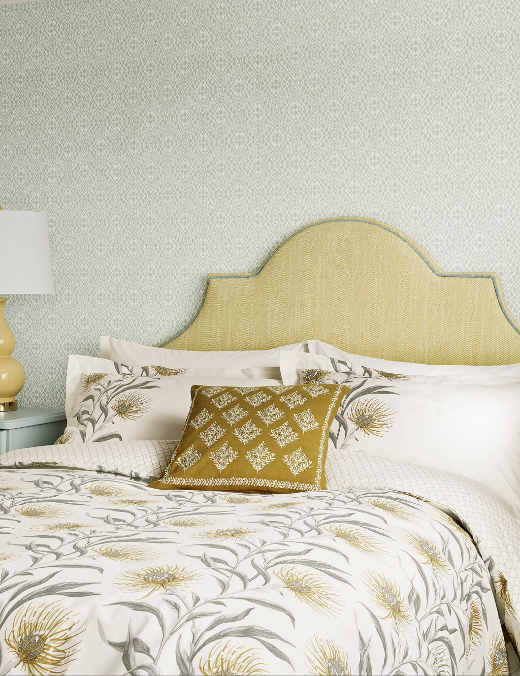 Linen Blend Catherinae Embroidered Cushion 3 of 4