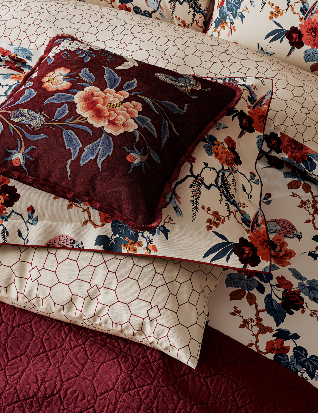 Pure Cotton Chinoiserie Charm Cushion 2 of 2