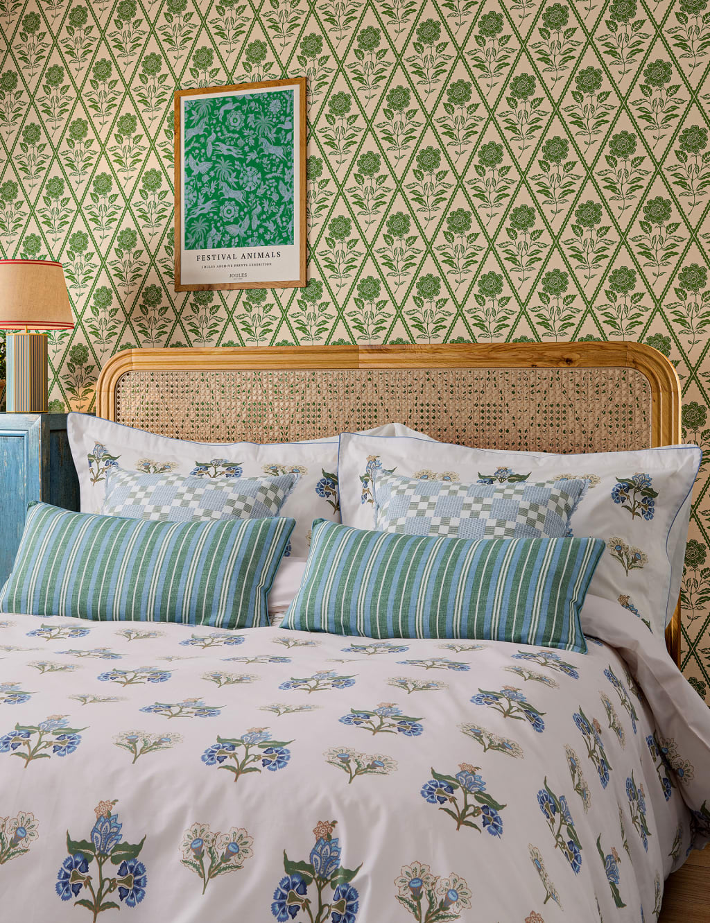 Pure Cotton Chintz Floral Bedding Set 4 of 5