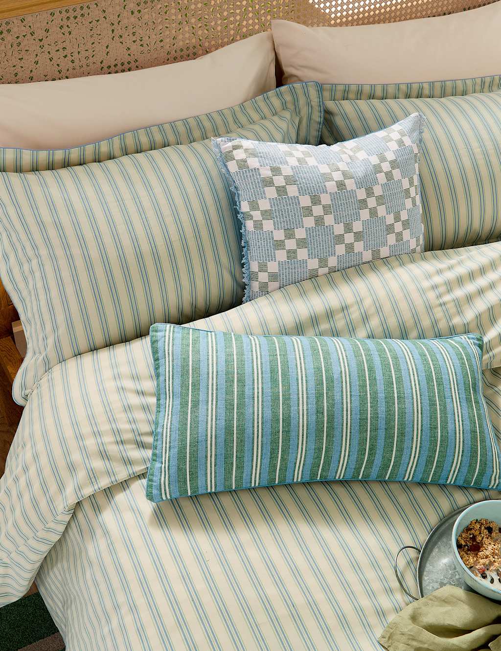 Pure Cotton Ticking Stripe Bedding Set 4 of 6