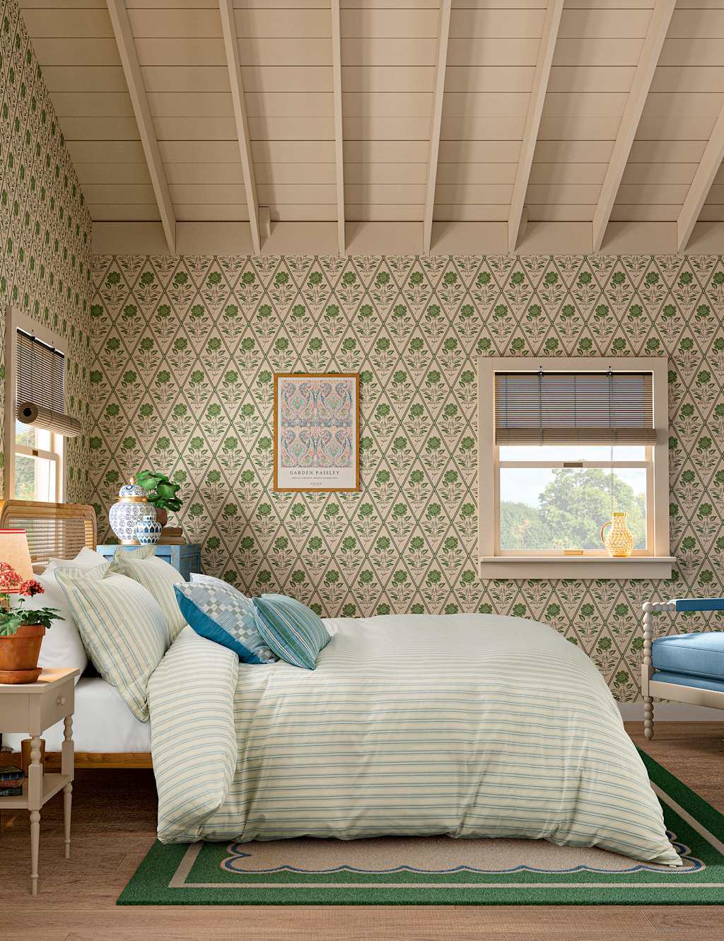 Pure Cotton Ticking Stripe Bedding Set 5 of 6