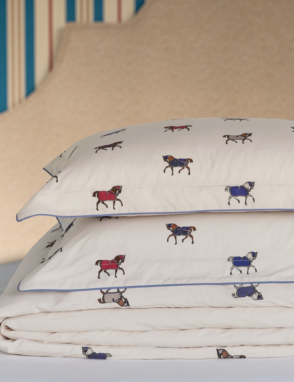 160S Horse Cotton Jacquard Four Piece Set Cotton Bed Sheet And Duvet Cover