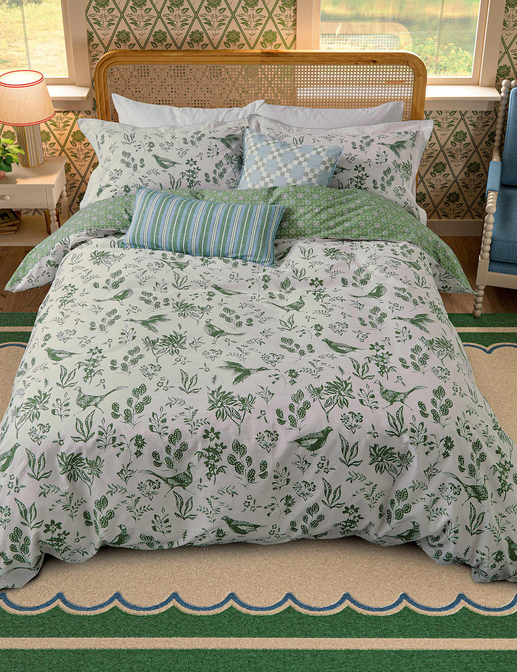 Pure Cotton Festival Pheasants Bedding Set 3 of 4