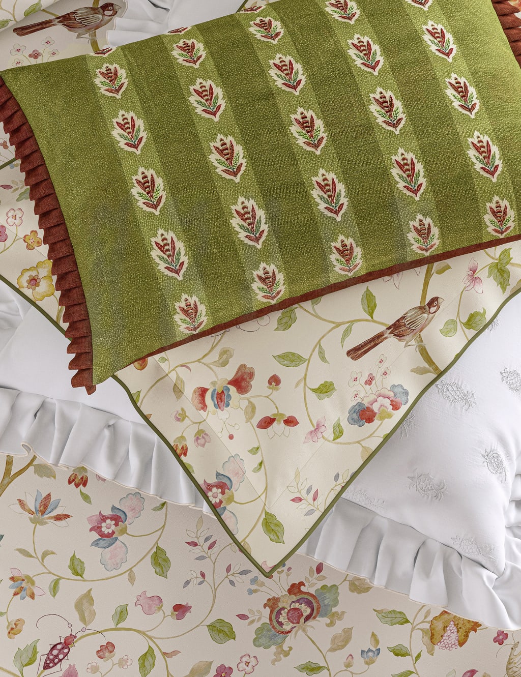 Pure Cotton Aril's Garden Print Cushion 3 of 4