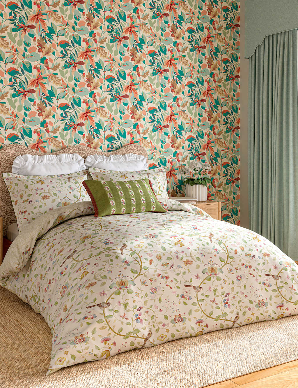 Pure Cotton Aril's Garden Print Cushion 4 of 4