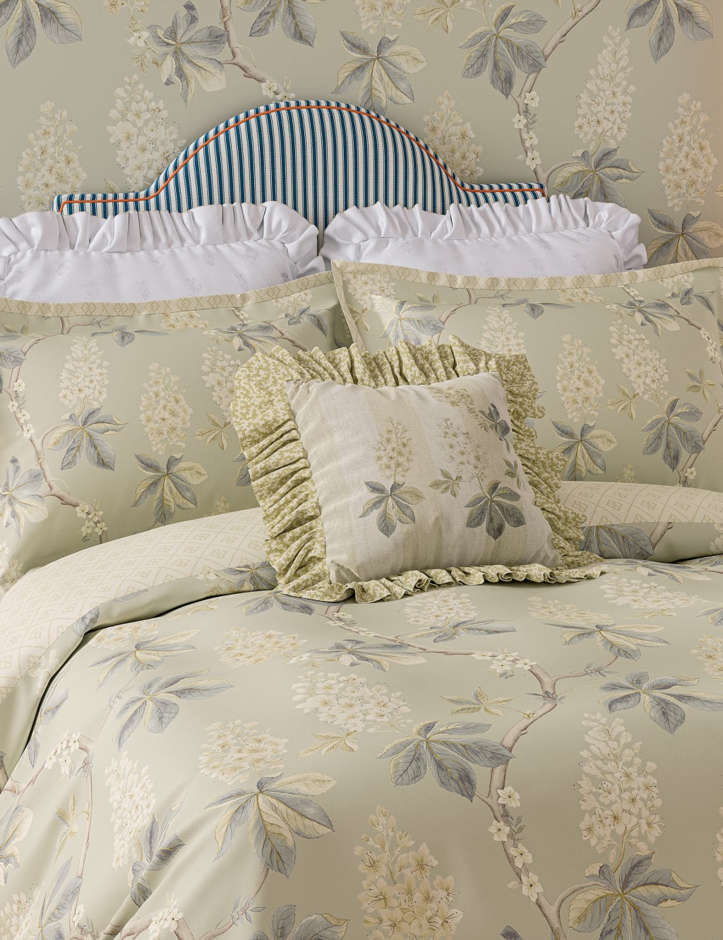 Pure Cotton Chestnut Tree Print Cushion 2 of 3