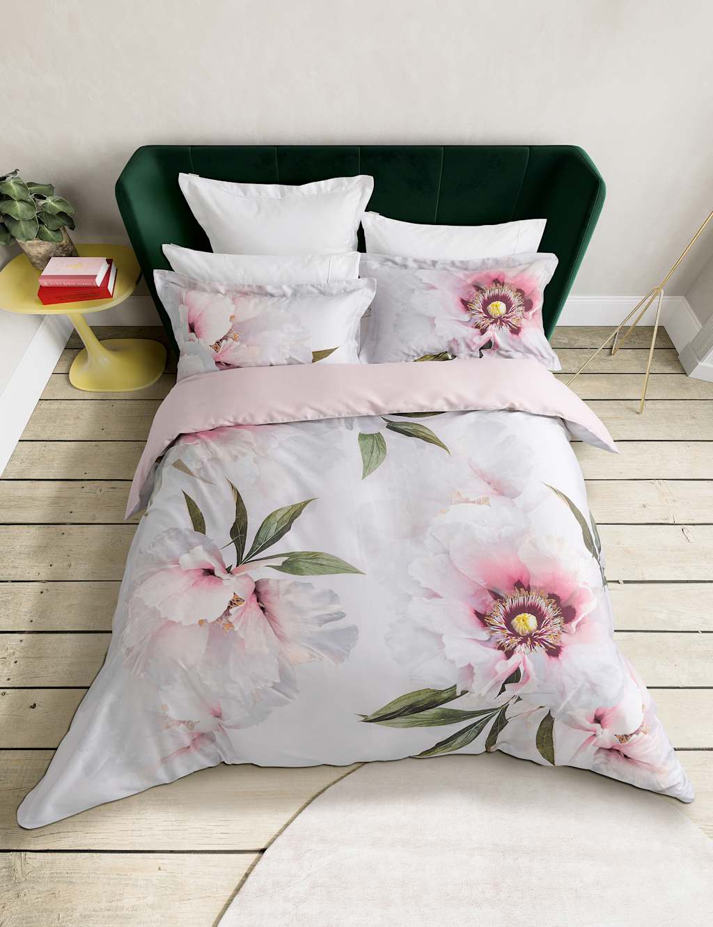 Sateen Peony Floral Bedding Set 3 of 5