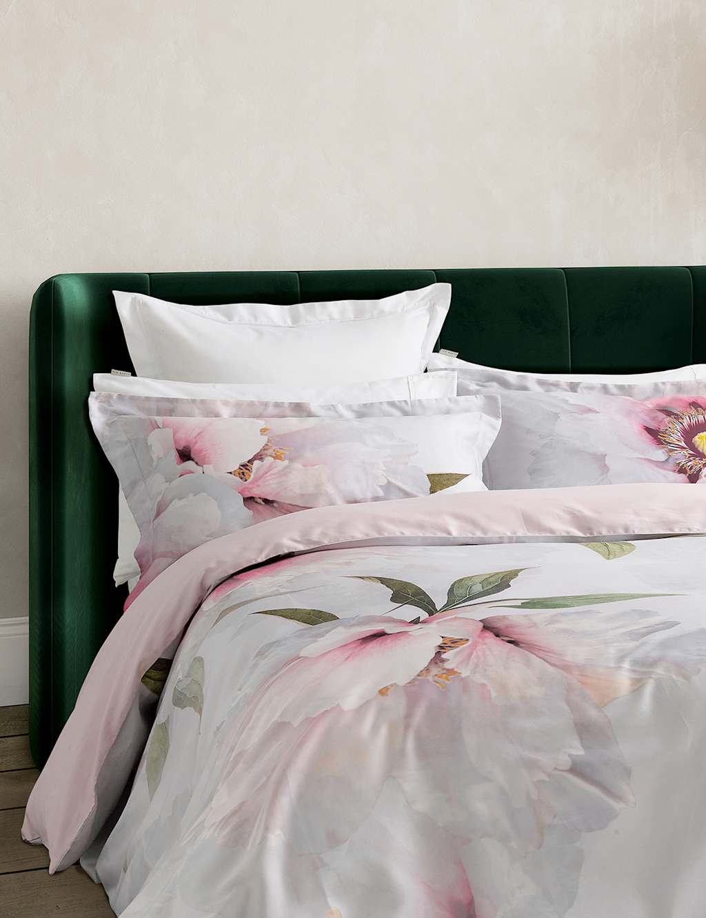 Sateen Peony Floral Bedding Set 4 of 5