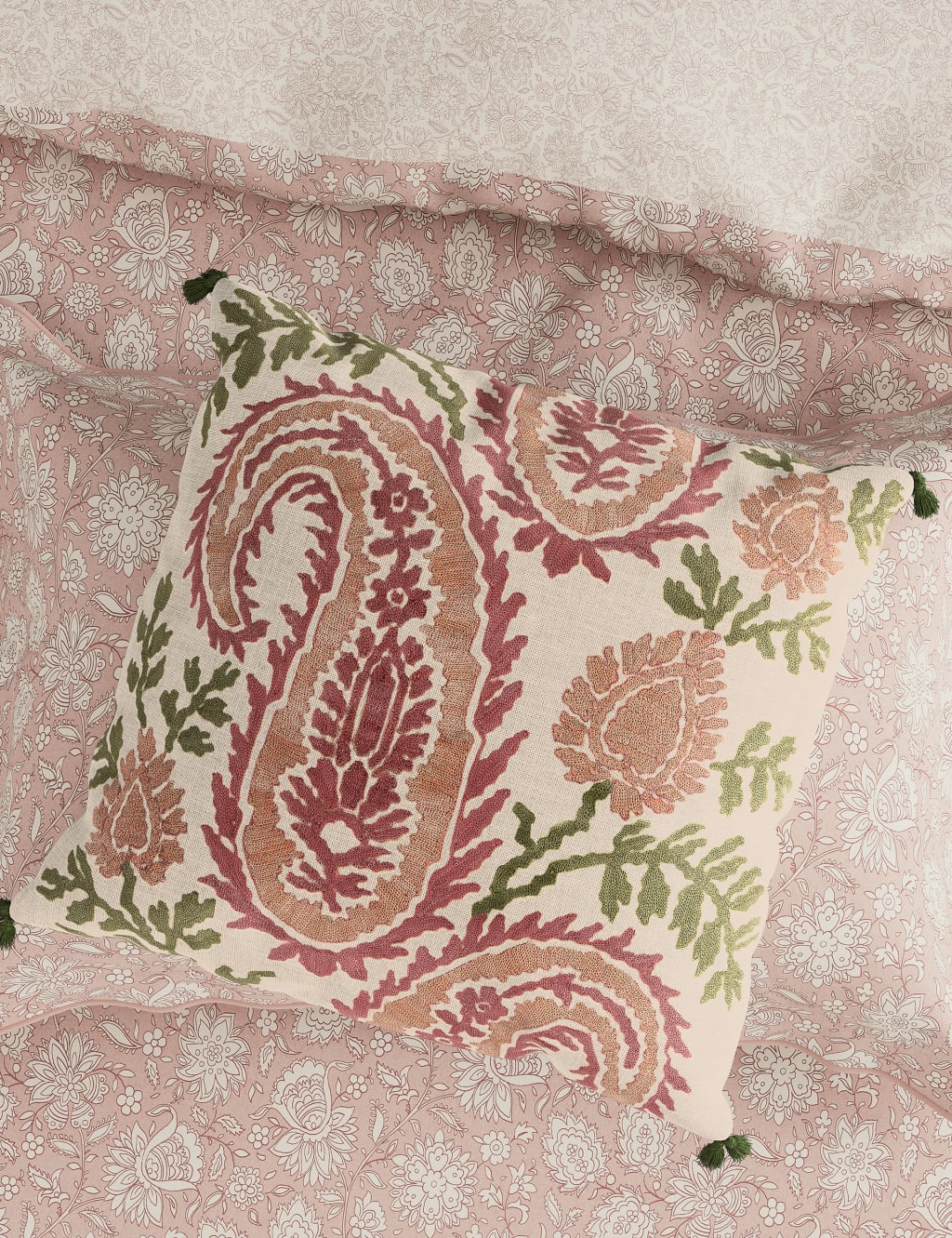 Pure Cotton Kashmir Paisley Cushion 3 of 4