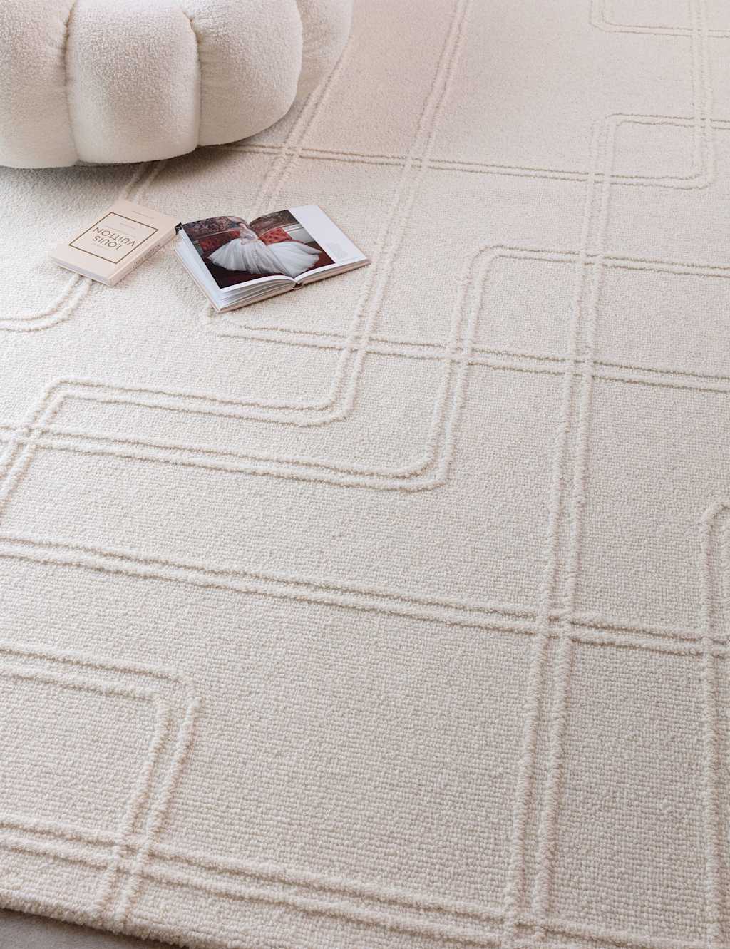 Ada Pure Wool Linear Tufted Rug 1 of 6