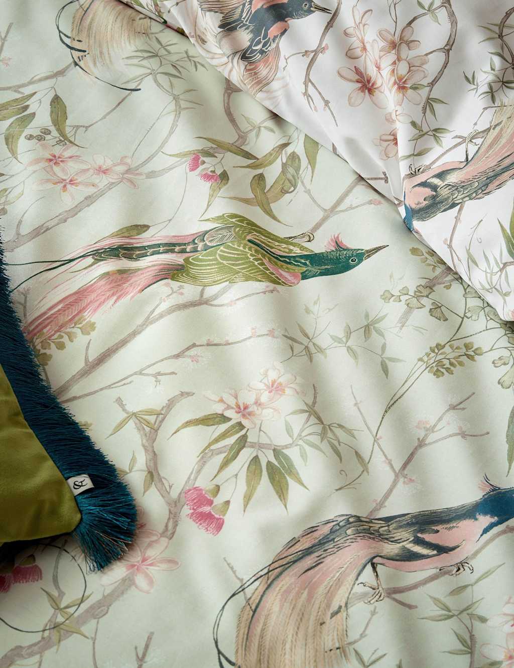 Pure Cotton Sateen Clavering Birds Bedding Set 5 of 5