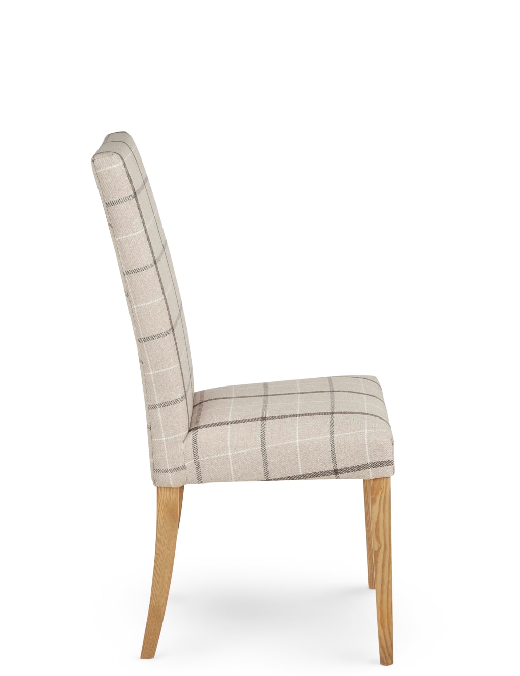 Set of 2 Denford Checked Oatmeal Dining Chairs 5 of 8