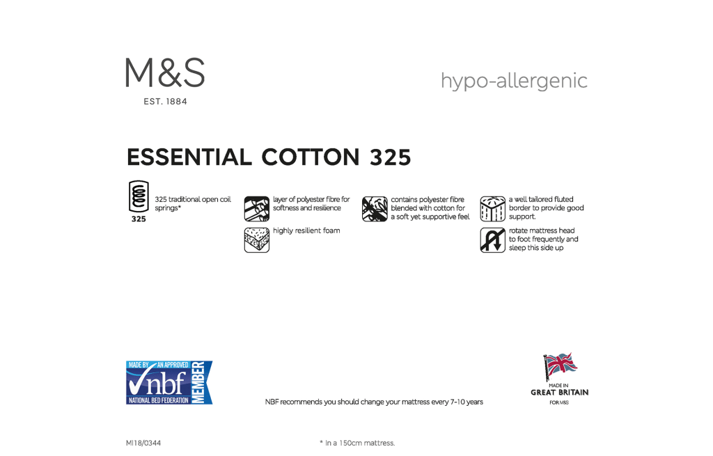 Cotton 325 Open Coil Spring Medium Mattress 8 of 8