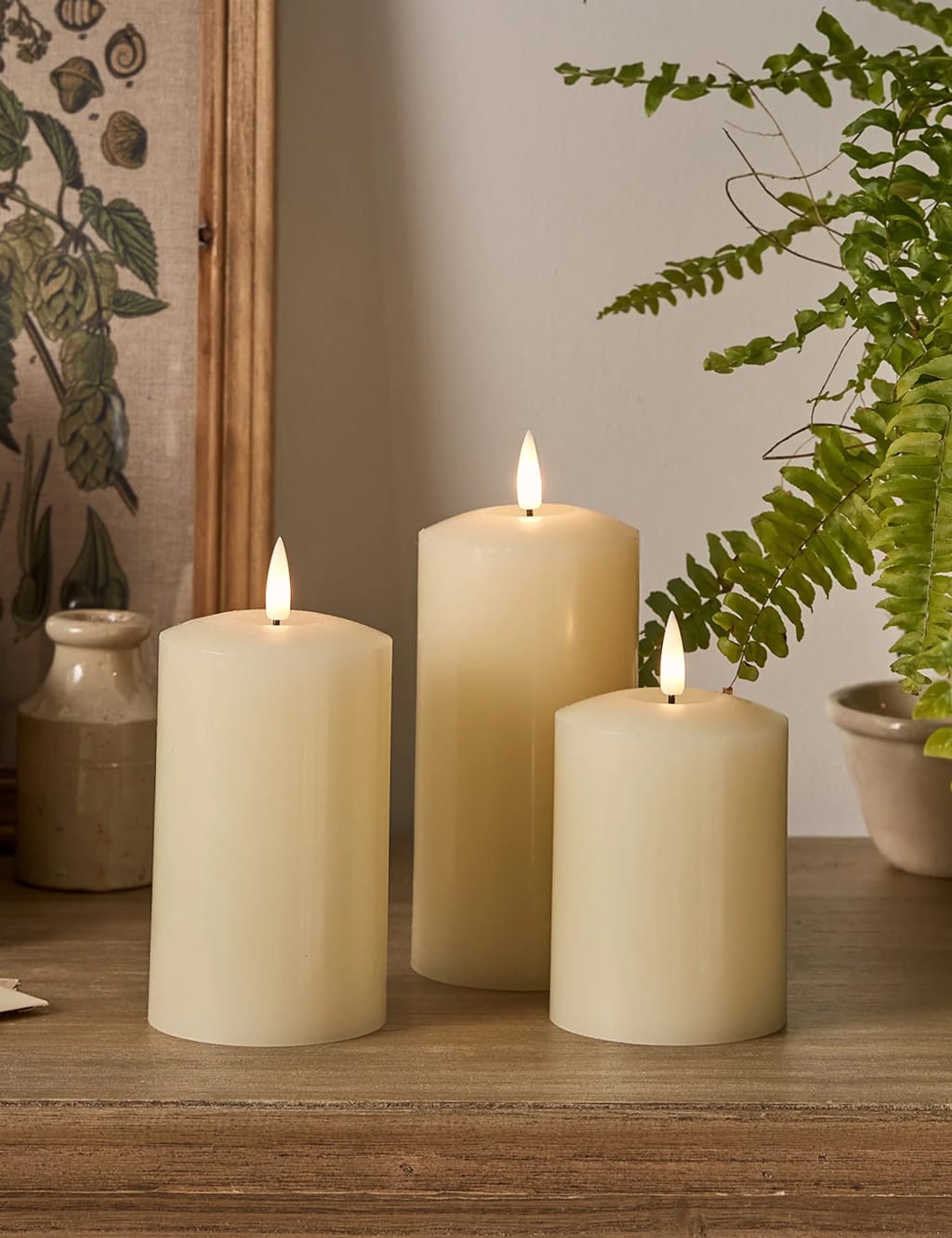 Set of 3 TruGlow® Pillar LED Candles 2 of 9