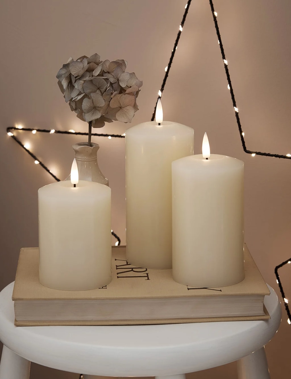Led candle set of 3 top