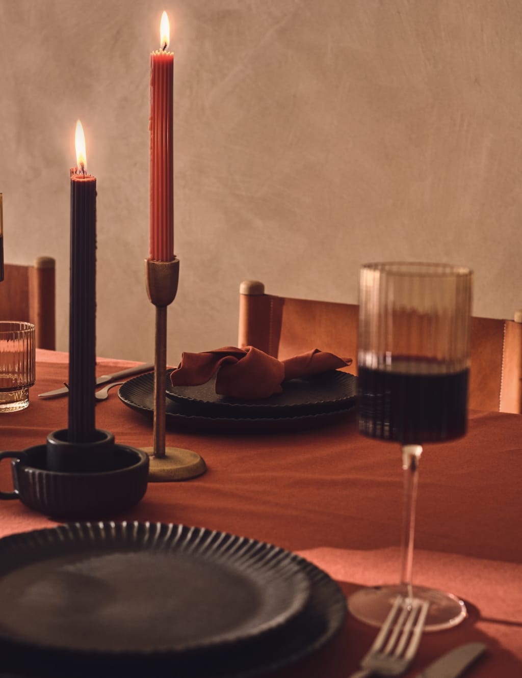 Set of 5 Ridged Dinner Candles 5 of 5