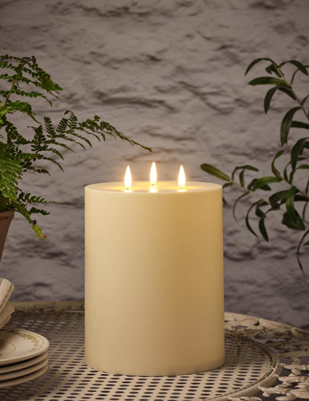3 Wick TruGlow® Outdoor Solar Candle 2 of 2