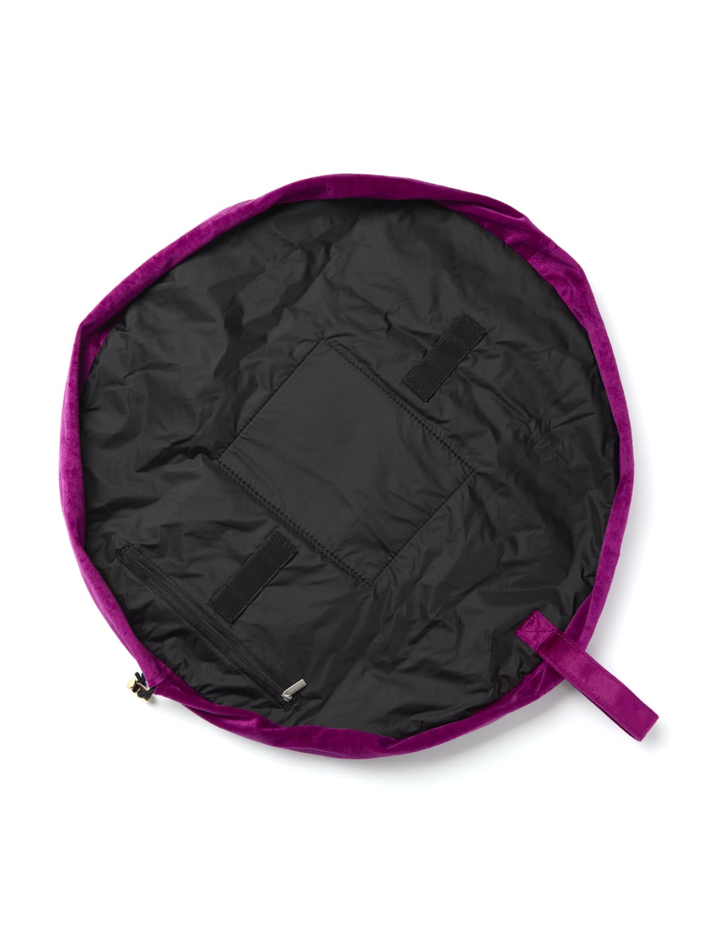 Drawstring Makeup Bag in Embroidered Daisy Plum Velvet 6 of 9