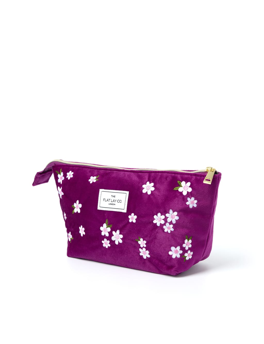 Essential Pouch in Embroidered Daisy Plum Velvet 2 of 7