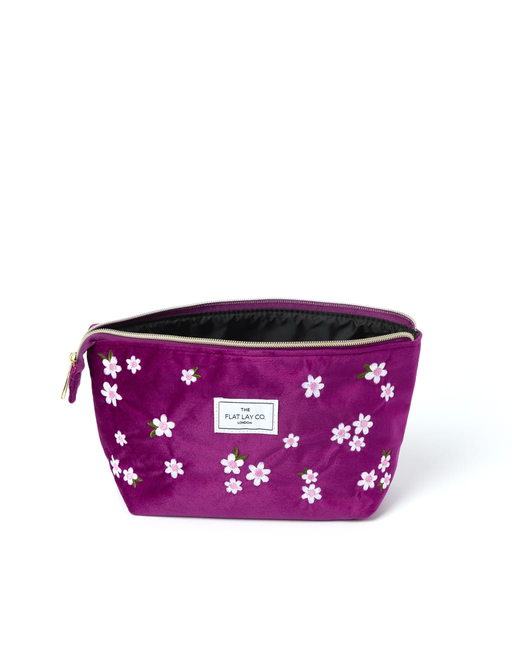Essential Pouch in Embroidered Daisy Plum Velvet 4 of 7