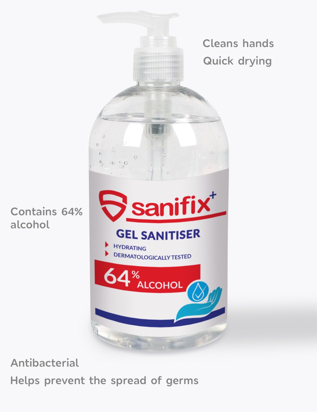 Antibacterial Hand Sanitiser Gel 500ml 2 of 2