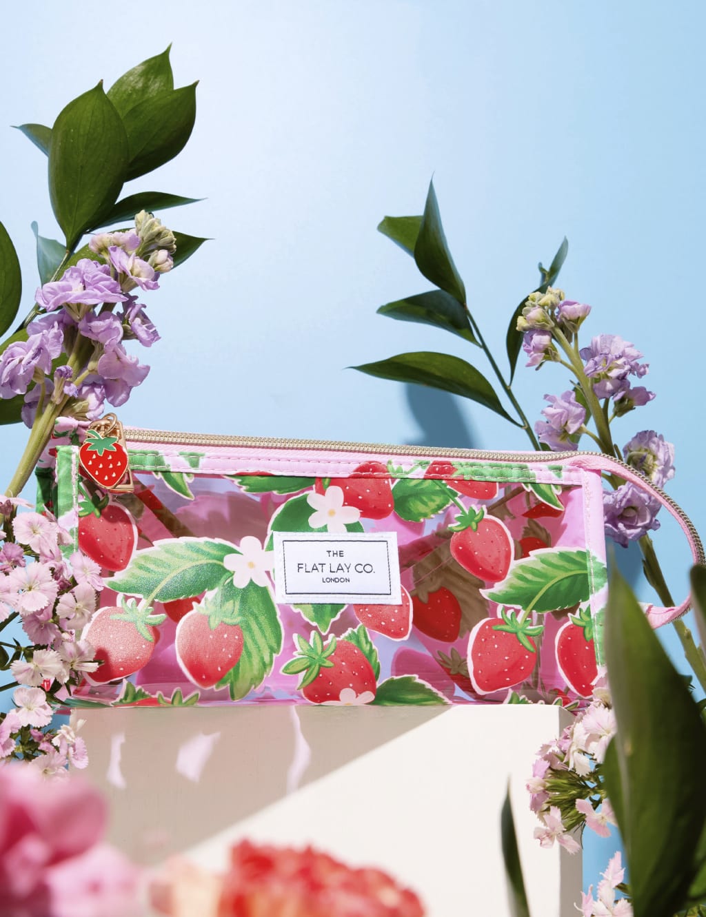 Jelly Flat Box Makeup Bag in Summer Strawberries 6 of 8