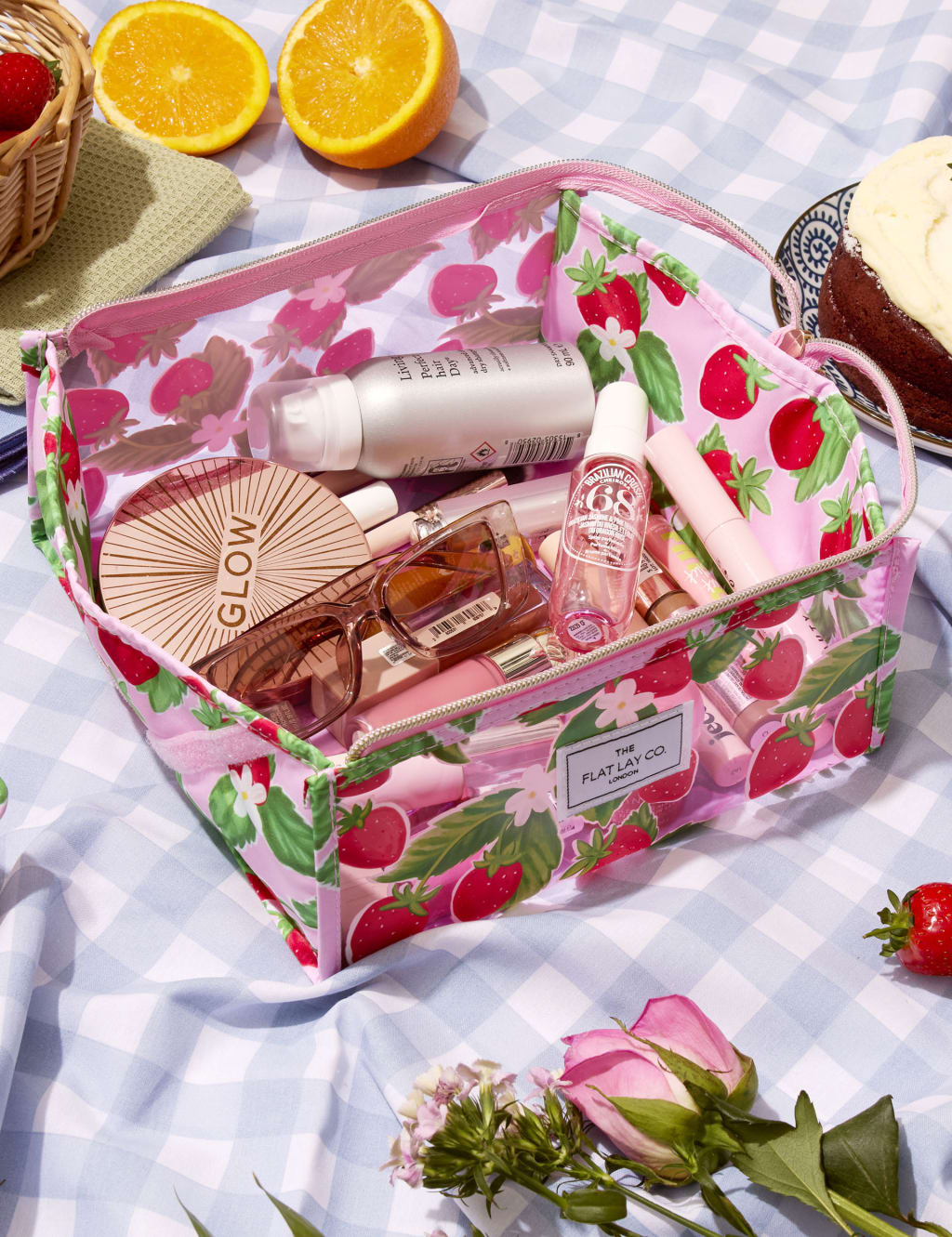 Jelly Flat Box Makeup Bag in Summer Strawberries 7 of 8