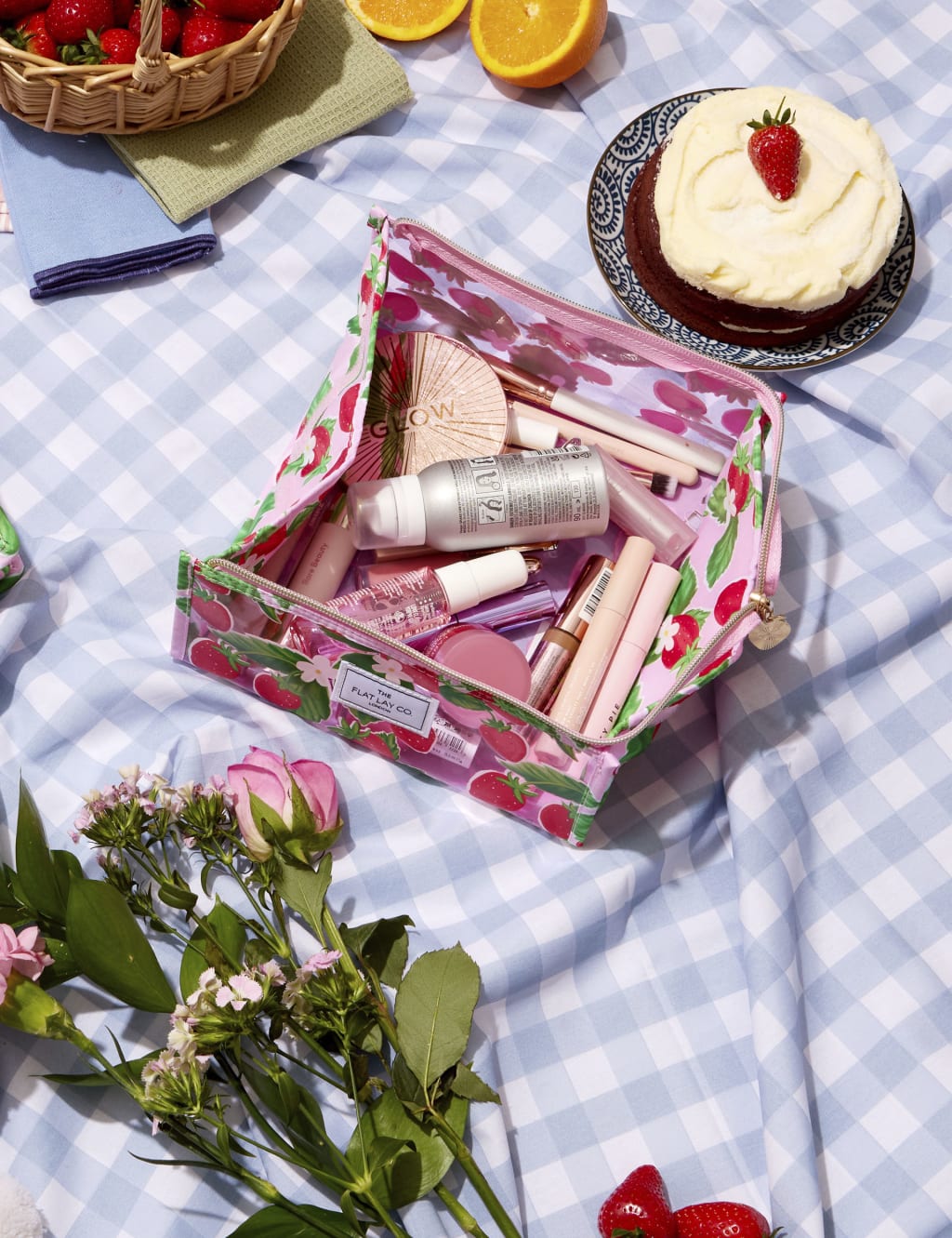 Jelly Flat Box Makeup Bag in Summer Strawberries 8 of 8