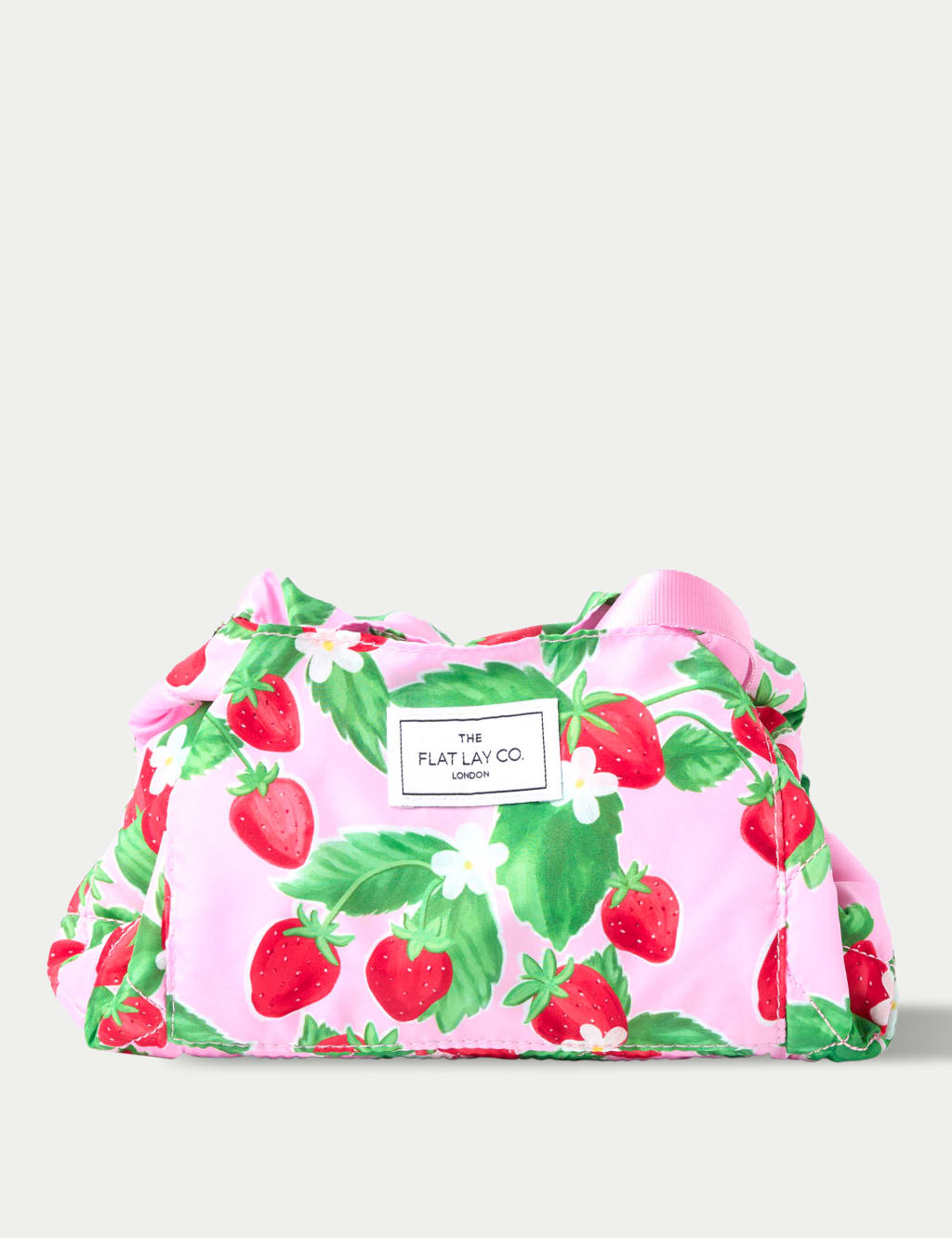 Drawstring Makeup Bag in Summer Strawberries 1 of 8