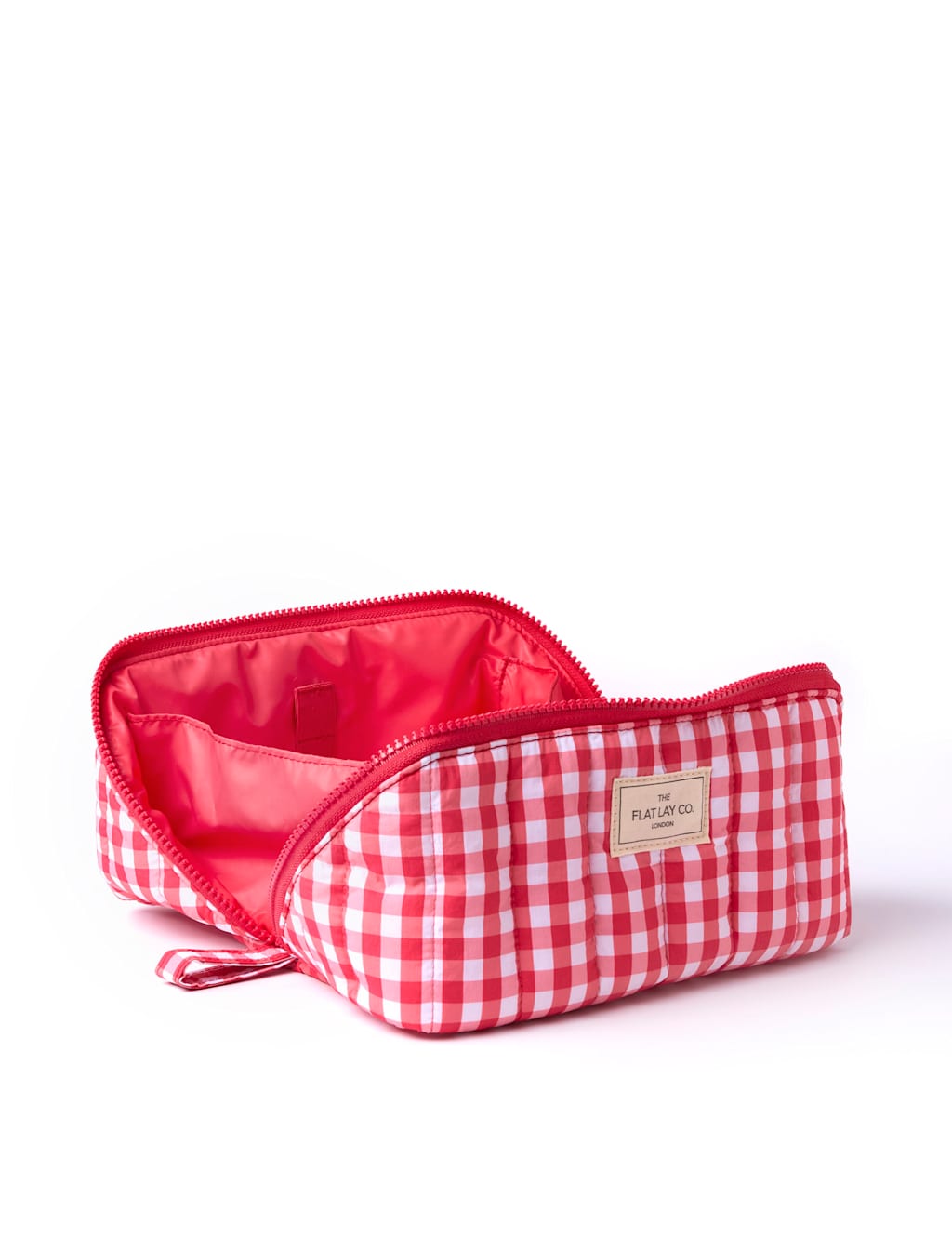 Flat Lay Makeup Box Bag - Red Gingham Marshmallow 4 of 7