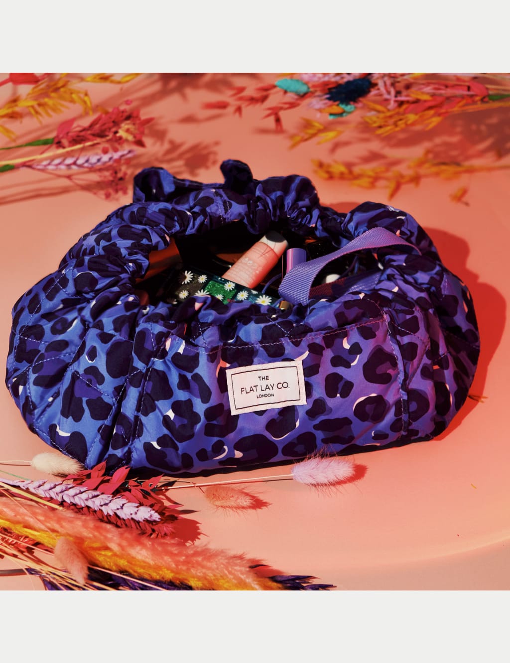 Blue Leopard Full Size Flat Lay Makeup Bag 7 of 10