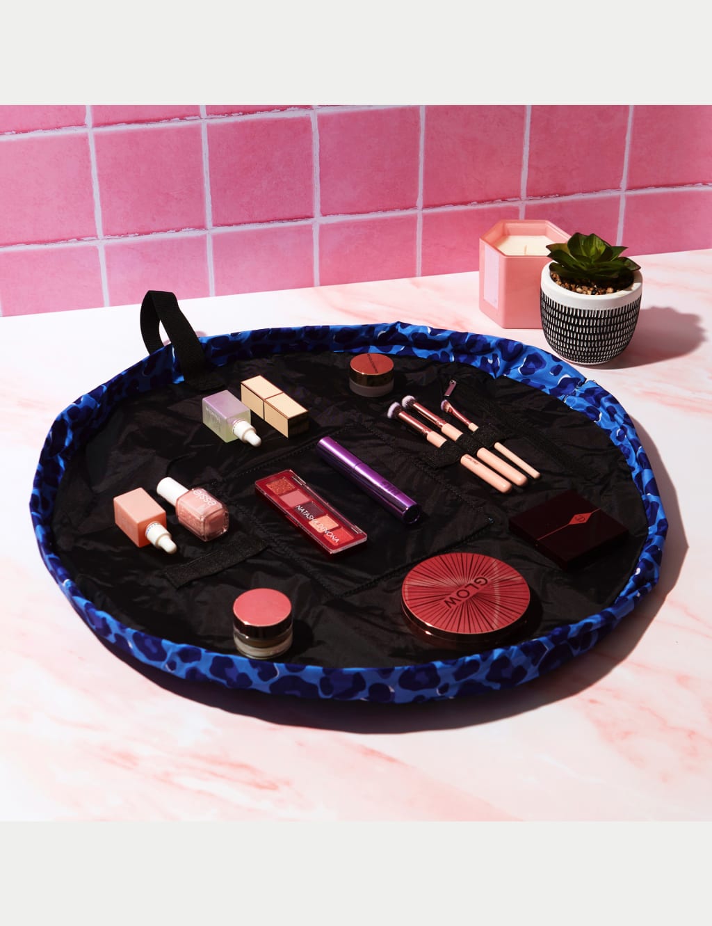 Blue Leopard Full Size Flat Lay Makeup Bag 10 of 10