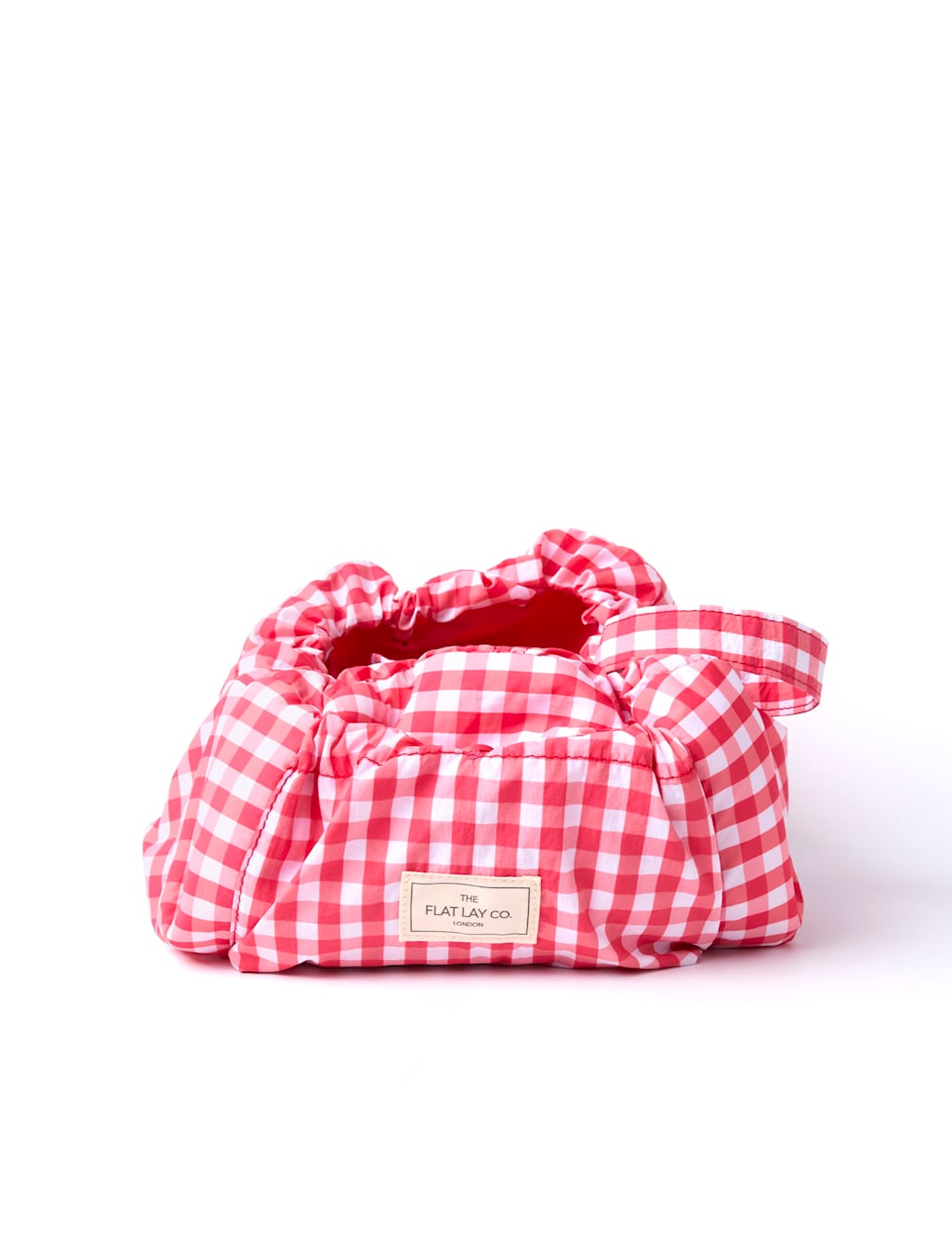 Drawstring Flat Lay Makeup Bag - Red Gingham 5 of 7