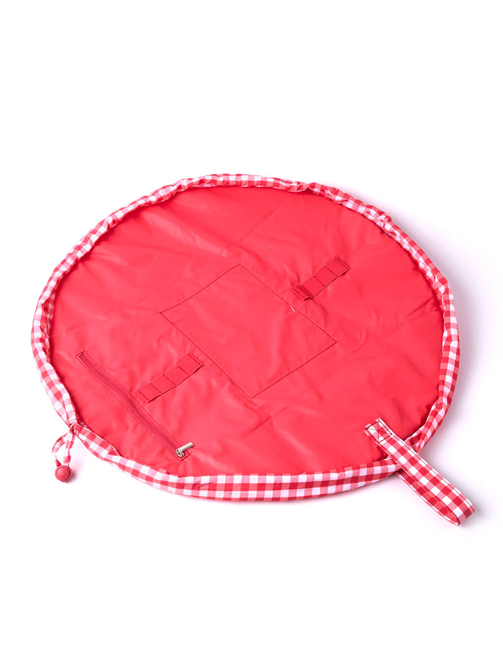 Drawstring Flat Lay Makeup Bag - Red Gingham 7 of 7