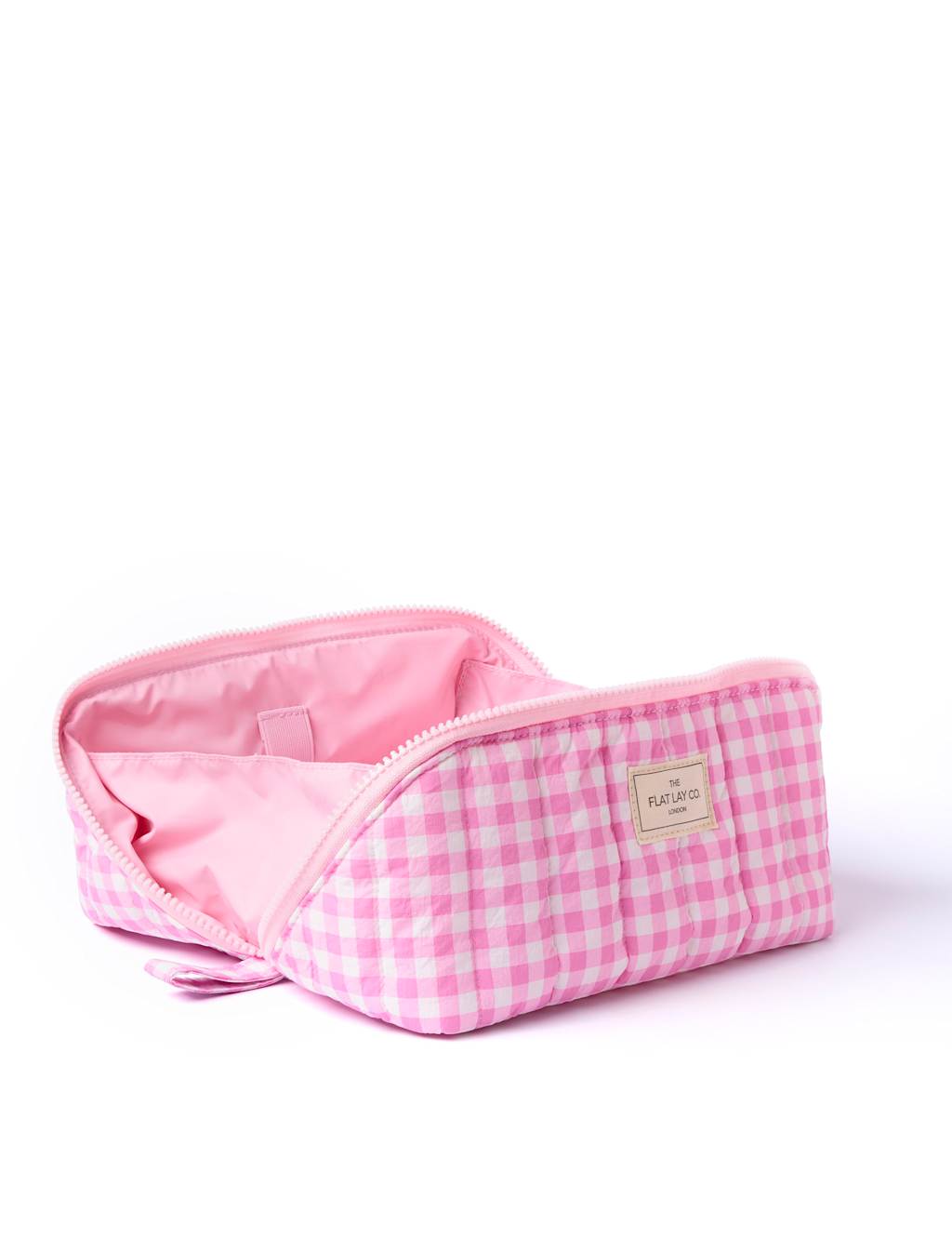 Flat Lay Makeup Box Bag - Pink Gingham Marshmallow 7 of 7
