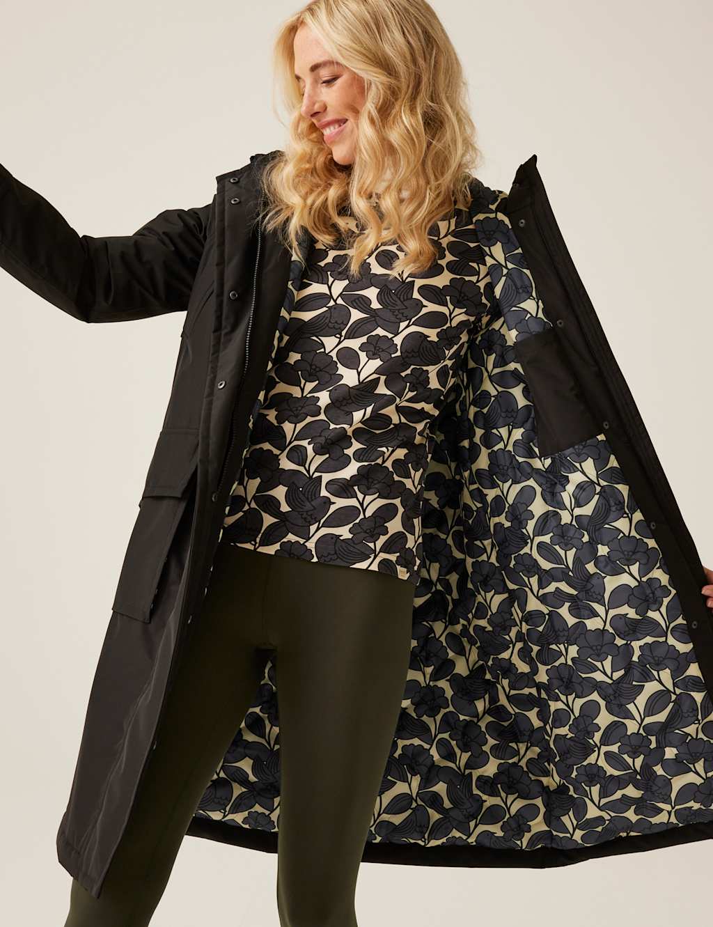 Orla Kiely Waterproof Hooded Longline Coat 3 of 9