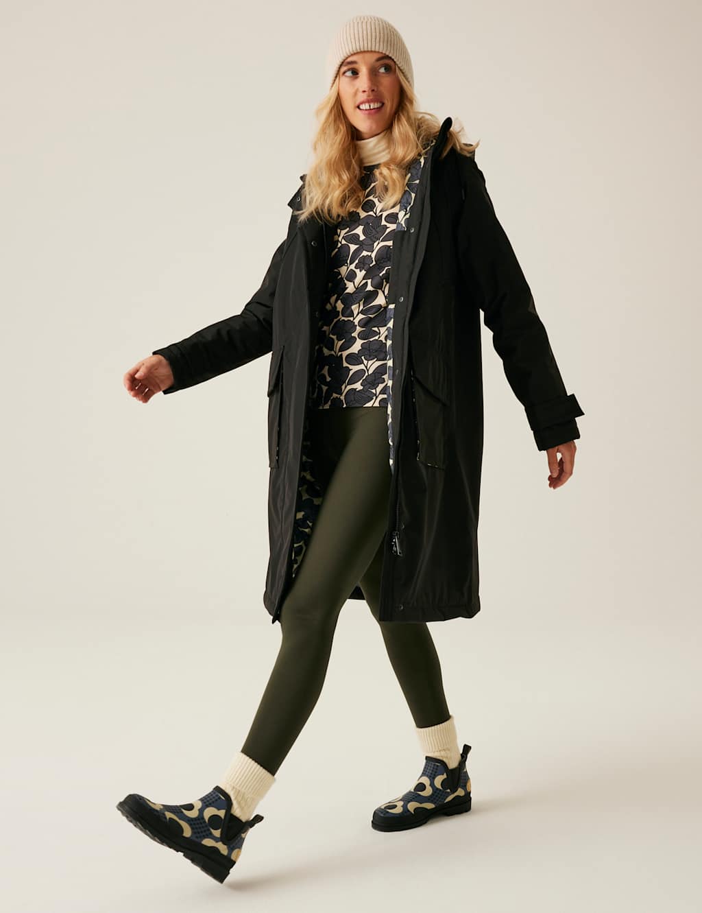 Orla Kiely Waterproof Hooded Longline Coat 6 of 9