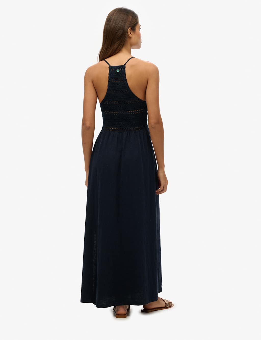 Jersey Lace V-Neck Maxi Waisted Dress 2 of 7