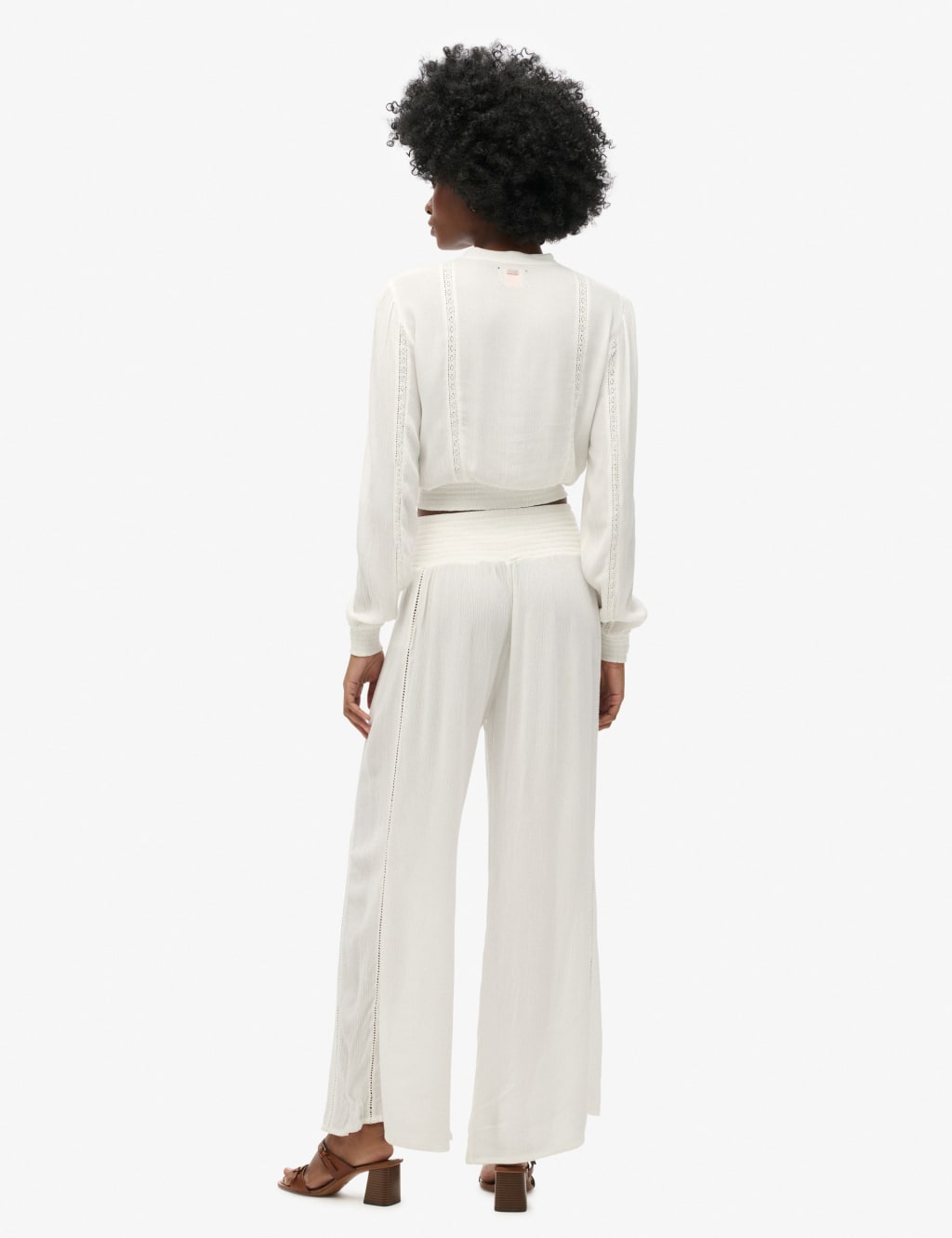 Textured Elasticated Waist Wide Leg Trousers 4 of 6