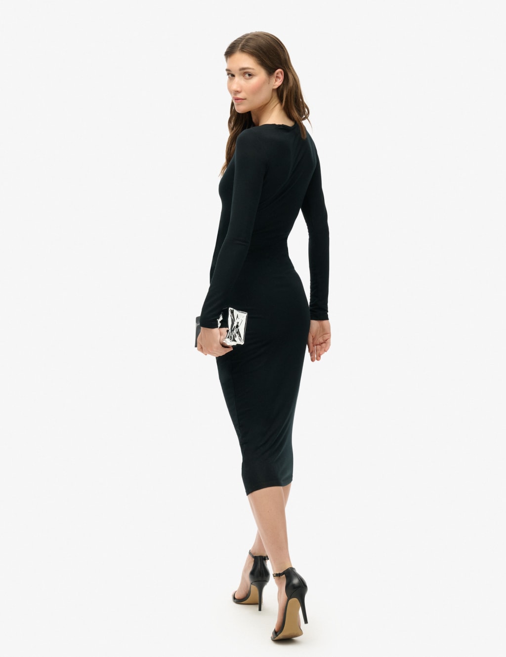 Ruched Midi Bodycon Dress 2 of 4