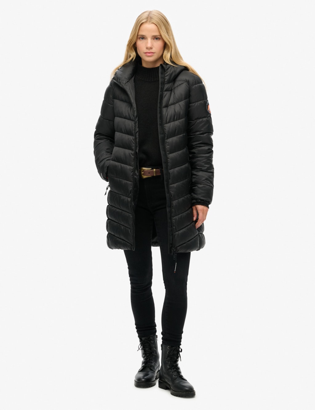 Padded Quilted Hooded Longline Jacket 3 of 7