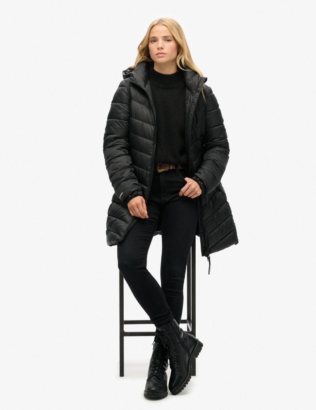 Padded Quilted Hooded Longline Jacket 5 of 7