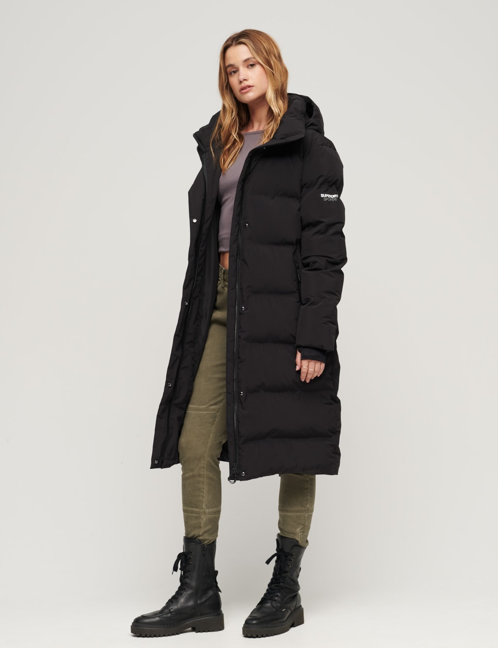 Hooded Padded Longline Puffer Jacket Superdry M S