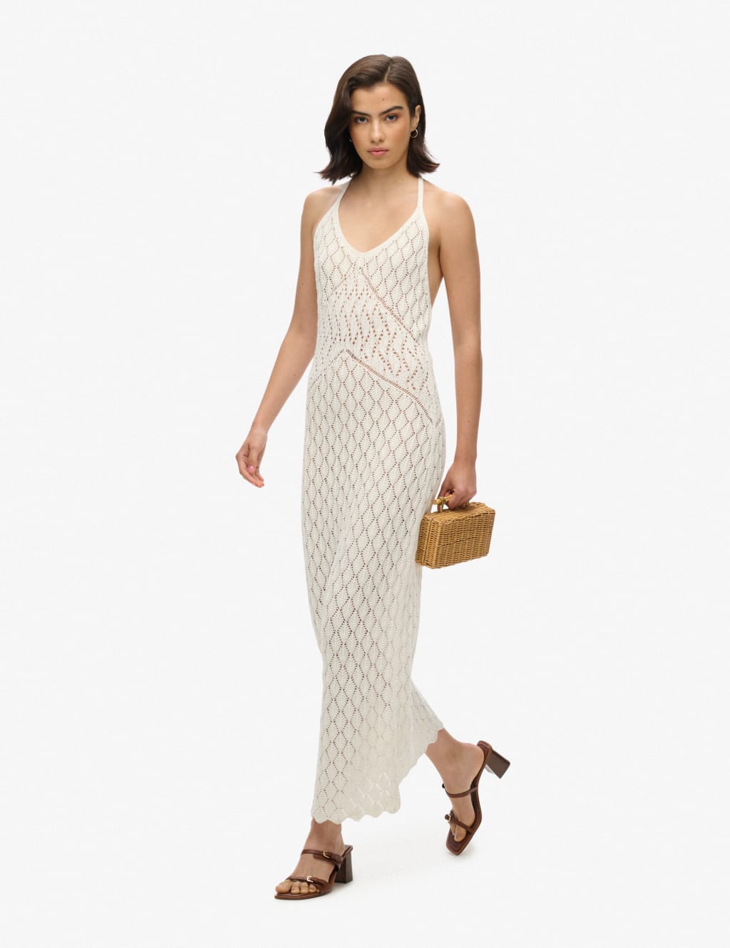 Cotton Rich Halter Neck Maxi Slip Dress 2 of 4