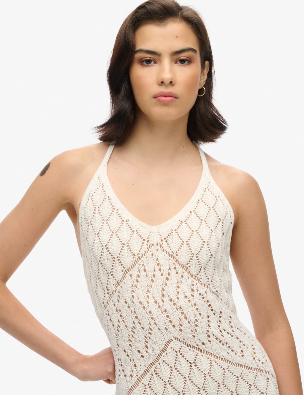 Cotton Rich Halter Neck Maxi Slip Dress 3 of 4