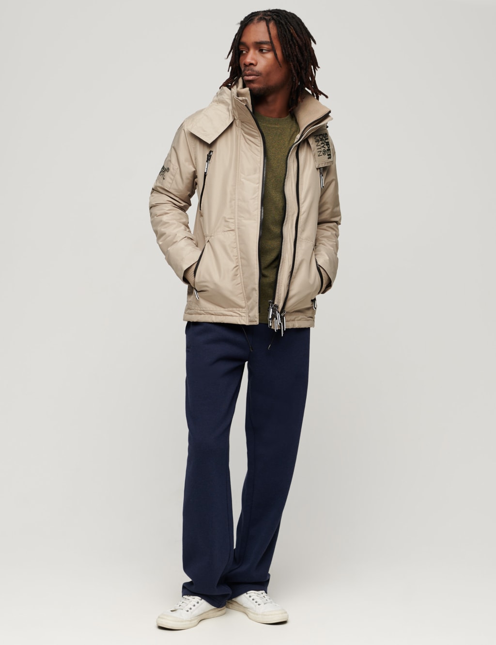 Hooded Padded Double Collar Anorak Superdry M S