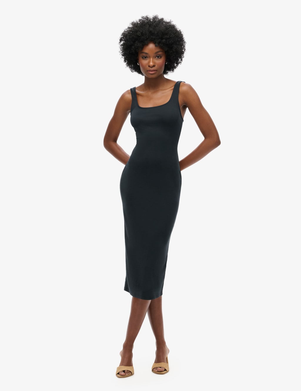 Jersey Square Neck Midi Bodycon Dress 4 of 5