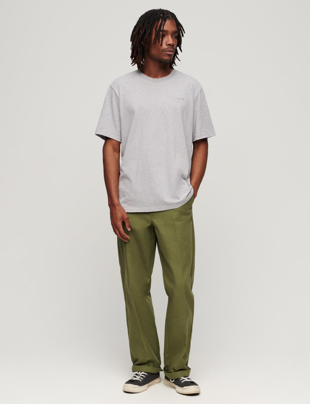 Oversized Cotton Rich Crew Neck T-Shirt 1 of 3