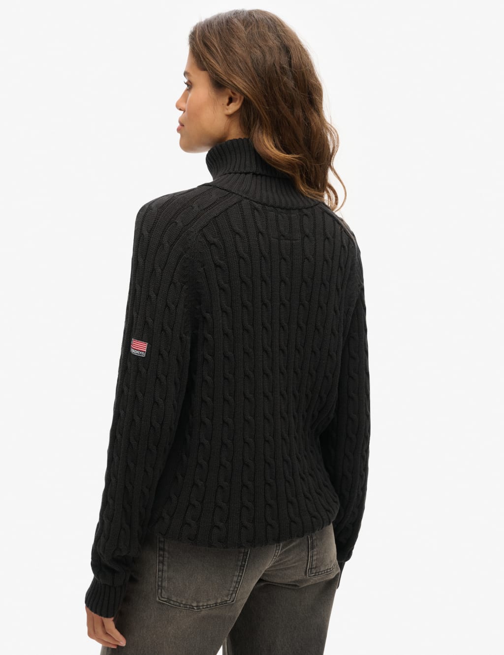 Pure Cotton Cable Knit Roll Neck Jumper 3 of 6